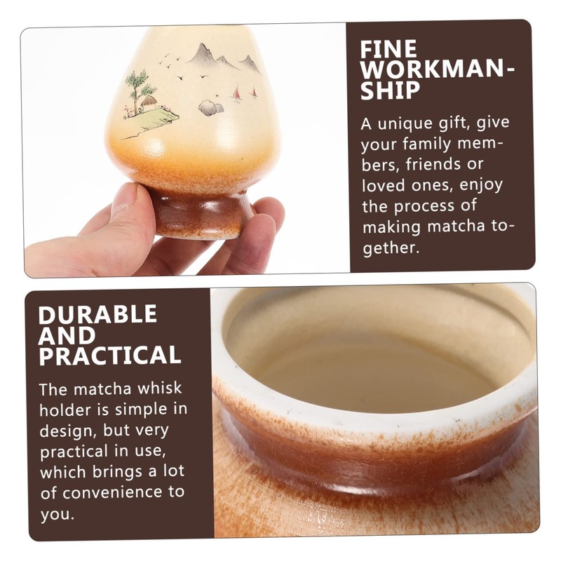 Mikinona Ceramic Matcha Whisk Holder Japanese Matcha Tea Set Accessory