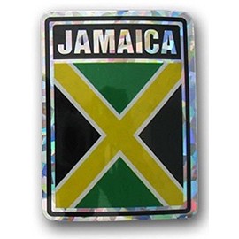 MWS Jamaica Country Flag Reflective Decal Bumper Sticker