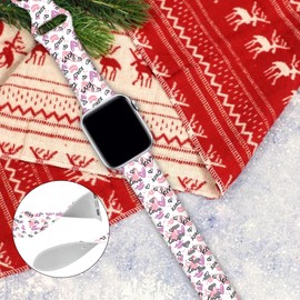 BACDOILQ Valentines Watch Band Love Heart Smartwatch Band Compatible with Watch 38mm 40mm 41mm Soft Silicone Strap Replacement for Series 9/8/7/6/5/4/3/2/1/SE