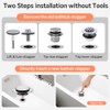 HAOMIAO Universal Pop-Up Bathtub Stopper with Clog-Proof Strainer, Bath Drain