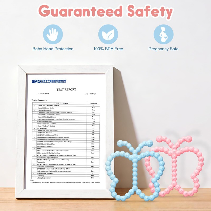 2 Pack Baby Teething Toys 3-6 6-12 Months, Silicone Butterfly