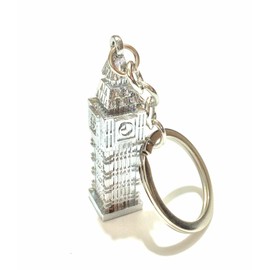 Lizzy BRITISH MINIATURE LONDON SOUVENIR KEY RING Metal Gift Locker Die cast Key chain (Big Ben Silver)