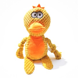 Nana Petit Duck Squeaky Dog Toys for Small & Medium Dogs - Plush Chew Toy with Crinkle Paper & Cotton Rope, Interactive Puppy Teething Toys for Aggressive Chewers, Cute Stuffed Animal