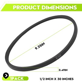 4L-300 Drive Belt Compatible with McLane Edge Trimming Machine, Replacement for Mclane Edger Parts 2058, 1/2" X 30"