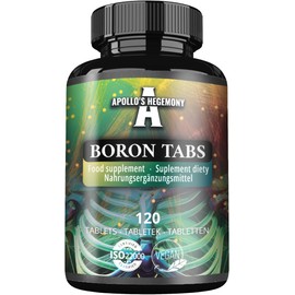 Bor 3 mg pro Portion - 120 Vegane Tabletten - 240 Portionen - Unterstützt das allgemeine Wohlbefinden - von Apollo's Hegemony