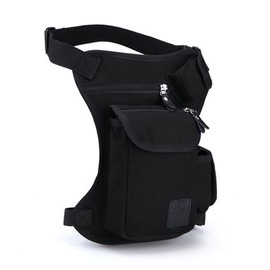 Canvas Waist Pack Outdoor Travel Thigh Bag for Men Women Tactical Military Motorcycle Bike Multi-Pocket Drop Leg Bags Pouch Hip Bags, #07 black