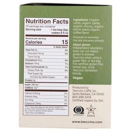 Teeccino French Roast Herbal Tea - Rich & Roasted Herbal Tea That’s Caffeine Free & Prebiotic for Natural Energy, Coffee Alternative, 10 Tea Bags