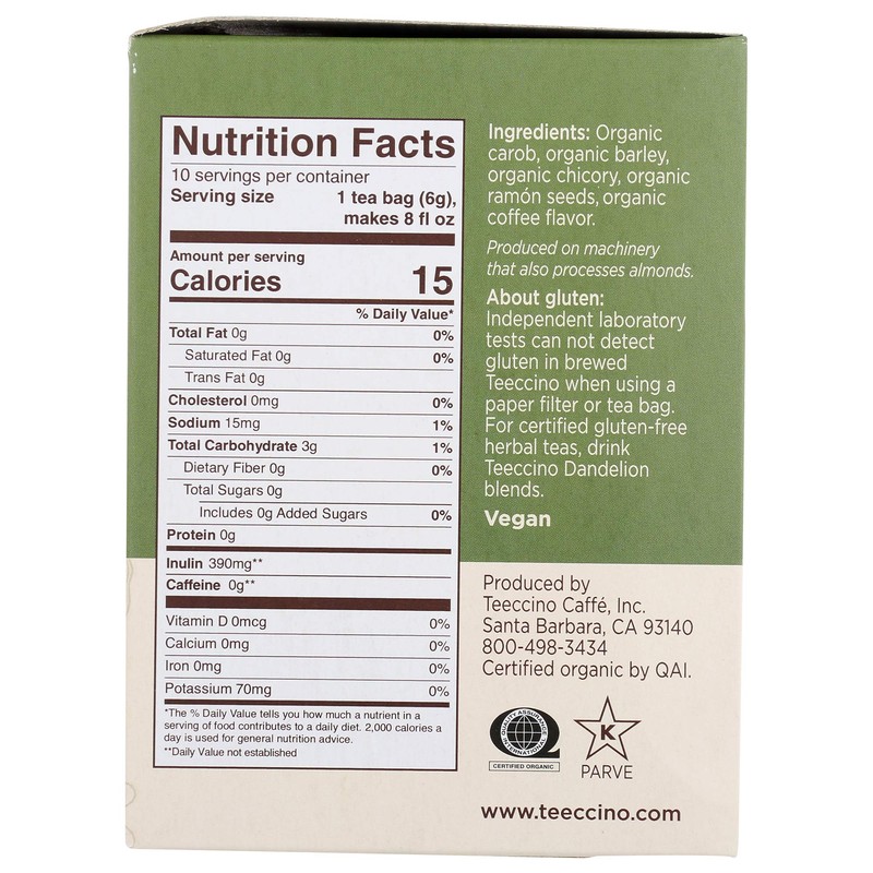 Teeccino French Roast Herbal Tea - Rich & Roasted Herbal