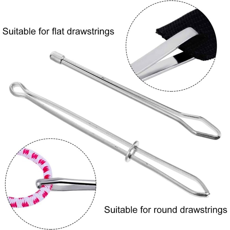 Hsthe Sea 9Pcs Drawstring Threader Plastic Bodkin Threader Sewing Loop