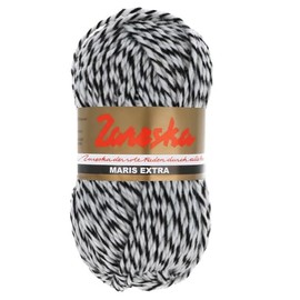 Scheepjes Maris Extra 50g - 002 Black/White Yarn for Knitting and Crochet