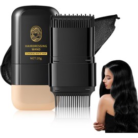 LUSCOR Peine de Tinte para Cabello - Hair Dye Stick,Barra reparadora de color de cabello portátil, cubre canas, uso rápido, unisex (negro)