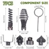 Drain Cleaner Combination Cutterhead Set, 7-Piece Drain Cleaner Spring Loaded