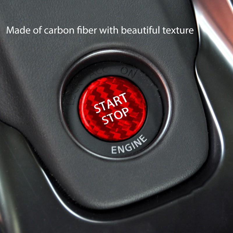 Push Start Button Cover Carbon Fiber Ignition Switch Button Cover