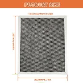 JAMHER 3 Pack 97007696 Range Hood Filter Replacement Charcoal Carbon Filter Mesh Hood Grease Filter Fit for Broan Nutone 41F 97005687