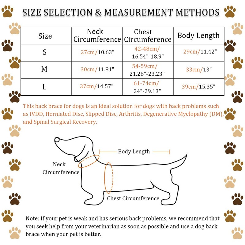 IVDD Back Brace for Dogs, Flexible Pet Dachshund Back Supporting