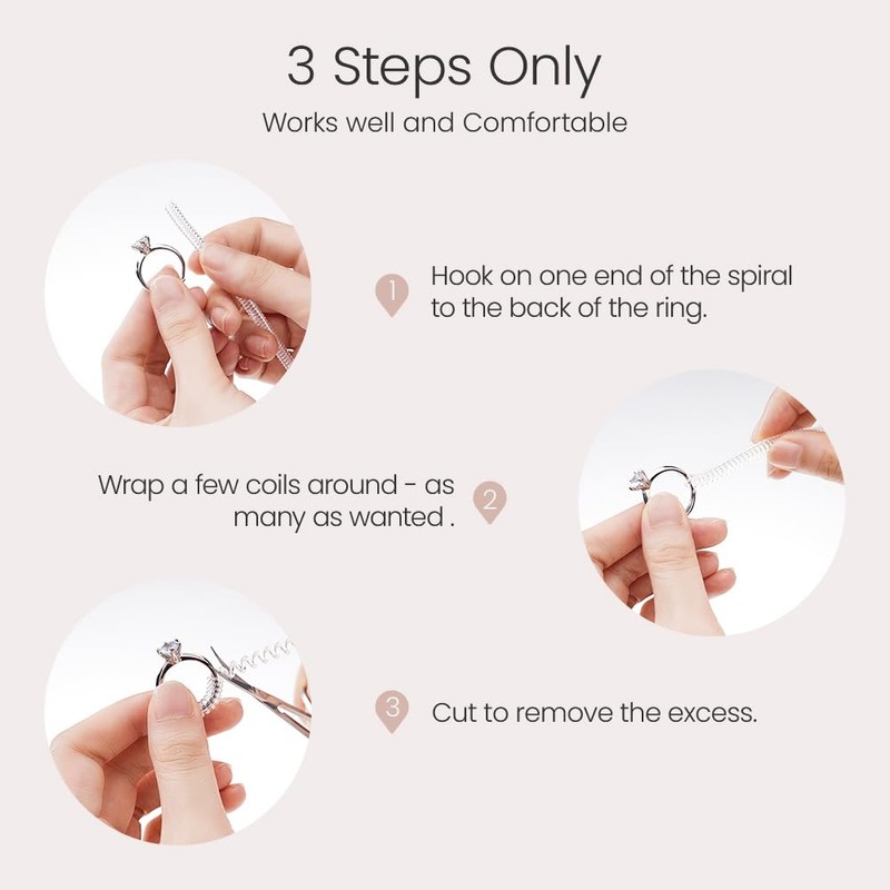 Meowoo Ring Sizers for Loose Rings, 12 pcs Coil Ring
