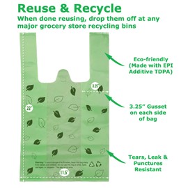 Small Easy-Tie Handle Can Liner(600 Bags) Green Grocery T-shirt Bag Size Multipurpose Diaper Bag Cat Litter Clump & Poop Bag Dog Waste Bag Compatible with Arm & Hammer Swivel Bin & Rake pooper scooper