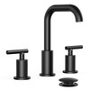 FORIOUS Matte Black Bathroom Faucet 3 Hole Widespread, 8 Inch