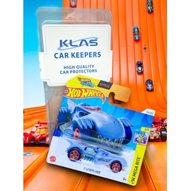 Hot Wheels T-Rextroyer (Light Blue & Red Let's Race) 5/5 HW Mega Bite - 2024-114/250 (Short Card) - COMES IN A GENUINE KLAS CAR KEEPER PROTECTOR CASE - HTD40