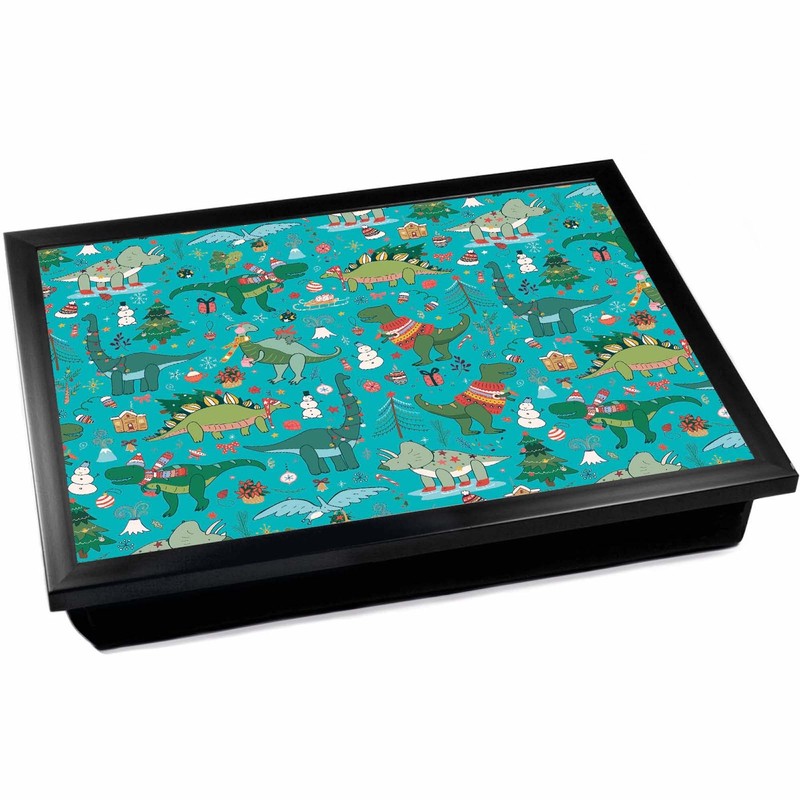 Dinosaur Lap Tray: Childrens Bean Bag Cushioned Laptop Lap Desk,