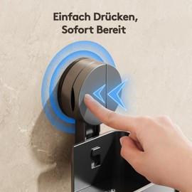 FERCOSEN Suction Cup Shower Caddy No Drilling | 2 Hooks, 32cm Length, 10kg Load Capacity, 1 Minute Installation | Removable and Rustproof Shampoo Holder for Shower