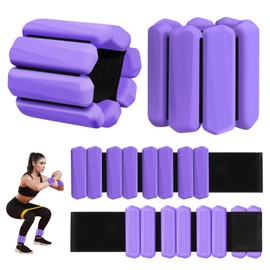 Wrist Weights Set of 2(1Lbs Each), Adjustable Wrist and Ankle Weights for Women and Men, Wearable Arm & Leg Weights Set for Walking, Yoga, Swimming, Cardio, Aerobics, Gym (Purple)