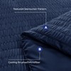 HYMOKEGE Navy Blue Twin Comforter Set Seersucker 5 Pieces, All