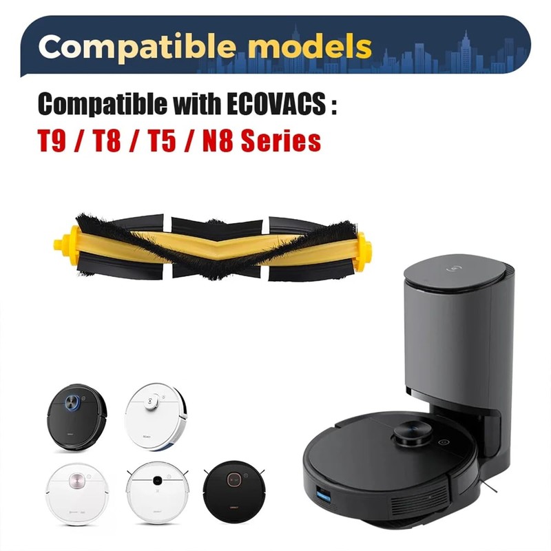 3 Packs Main Roller Brush Compatible with Ecovacs DEEBOT OZMO