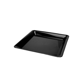 Platter Pleasers 12" X 12" Square Polypropylene Platter, Black, Pack of 25