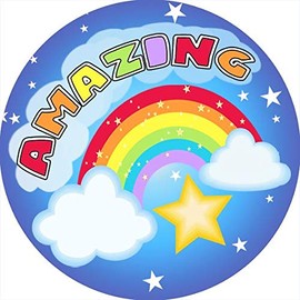 144 Rainbows and Stars 30 mm Reward Stickers for School Teachers, Parents