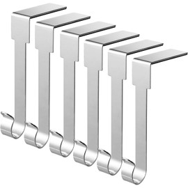 Guojanfon Christmas Stockings Holder Hanger,Metal Hooks for Hanging Christmas Stockings,Stocking Holders for Mantle for Christmas Decorations (6Pack Silver, 6)