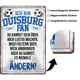 schilderkreis24 - Tin Signs Here Lives A Duisburg Fan Metal Sign Item Gift for Birthday or Christmas 20 x 30 cm
