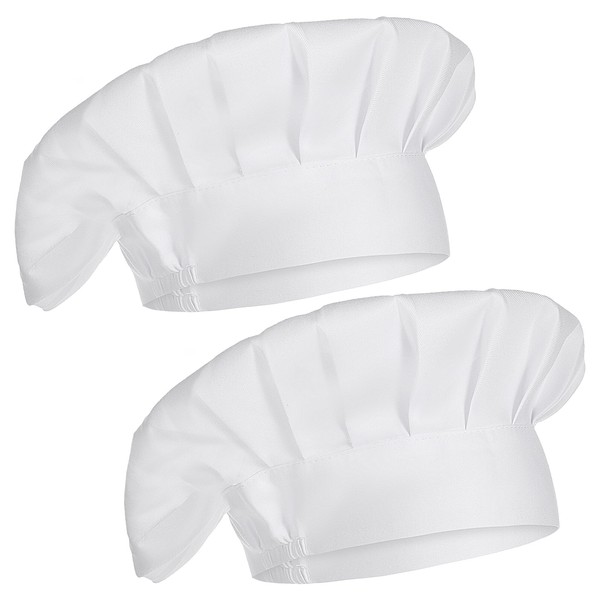 2 Pack Chef Hats Adult Adjustable Cooking Chef Hat Elastic