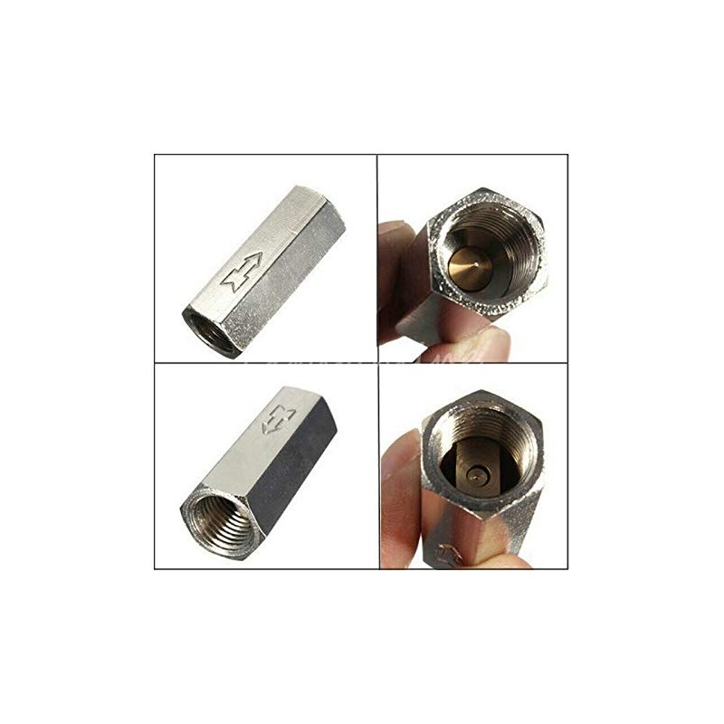 TOOLSTAR One Way Valve，1/4" Non-Return Brass Pneumatic Air Check Valve