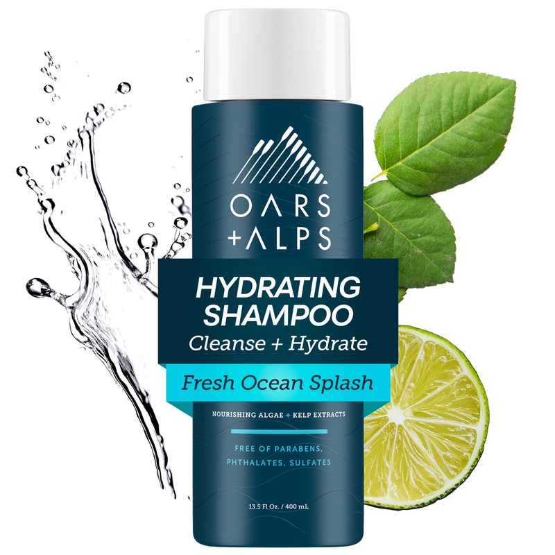 Oars + Alps Men's Sulfate Free Hair Shampoo, Infused with