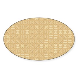 CafePress Gold Embossed Geometric Pattern Sticker Oval Car Bumper Sticker