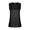 Women Round Neck Metallic Tank Top Sleeveless Shiny Party Club