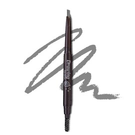 Grey Dual-Ended Eyebrow Pencil - Waterproof, Smudge-Proof Brow Liner with High Pigment, Smooth Glide Formula, Built-In Sharpener