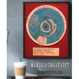 Nuclear Bomb Effects Computer - Stretched on a Heavy Wood Frame - Ready to Hang - Makes a Great Home Decor & Gift for Scientists and Inventors (Canvas, 28" x 36")