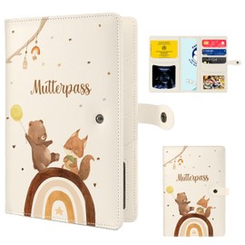 Mngevcy Maternity Log Cover Made of Faux Leather, Maternity Log Protective Cover with 9 Compartments, Maternity Log Covers for Storing Insurance Cards, Ultrasound Images &
