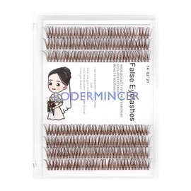 Bodermincer 231 Clusters D Curl Dark Brown/Black Individual Eyelash Extension Fish Tail Cluster Eyelashes Premium Eyelashes Mink Lashes Professional Lash Extension (14mm, Dark Brown)