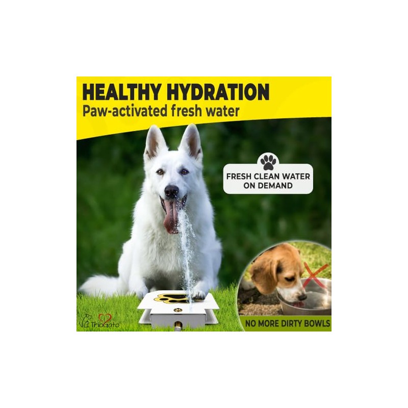 TrioGato Outdoor Dog Pet Water Sprinkler Easy Activated Dog Water