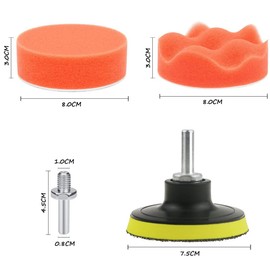 Almohadilla Esponja de Pulidora de Taladro Compuesto - Set de 22 Kit de Almohadillas de Esponja para Pulir, para Lijar, Pulir, Encerar y Sellar Esmaltes de Automóviles (22PCS, 3 Pulgadas)