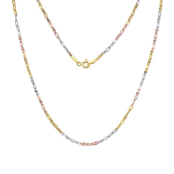 PORI JEWELERS 14K Gold 2mm Twisted Mariner/Marina Link Chain Necklace-