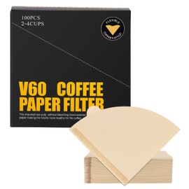 Coffee Filters Size 02, 100 Count, 1-4 Cup Disposable Coffee Filter Paper, Unbleached Natural Brown