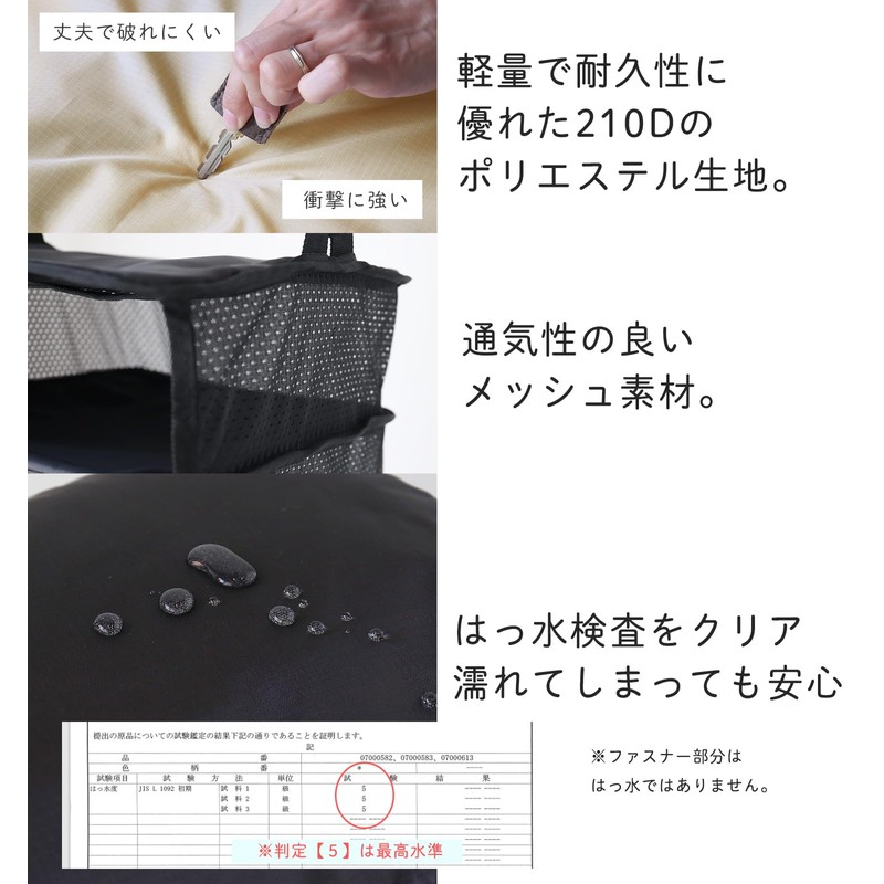 MiaBorsa Travel Pouch, Hanging, Compression Pouch, Closet (Black, Medium)