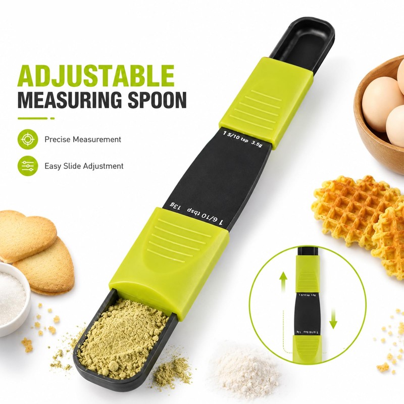 Generic Adjustable Measuring Spoon, 2PCS, Gram/tbsp/tsp with Scale