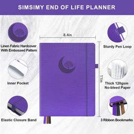 SIMSIMY End of Life Planner, Guided Estate Planning Organizer Notebook, Final Arrangements Organizer for Beneficiary, Will Preparation, Last Wishes & Funeral Planning, In Case of Death Organizer, 8.4x11"