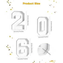 2026 Fillable Charcuterie Numbers Trays, 8.27“ Numbers Charcuterie Board Box 2026, Multipurpose Graduation Decorations Food Serving Tray for Grad Party, Birthday, Anniversary & All Celebration