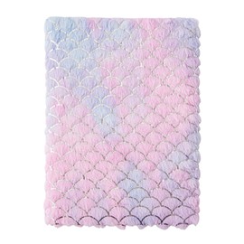 flexman Plush Diary Gradient, 8.27X6.30X0.79in 80 Pages Writing Fuzzy Journal Lined Pages Notebook, Plush Secret Diary for Students, Writers, Journaling Enthusiasts (Fish Scale)